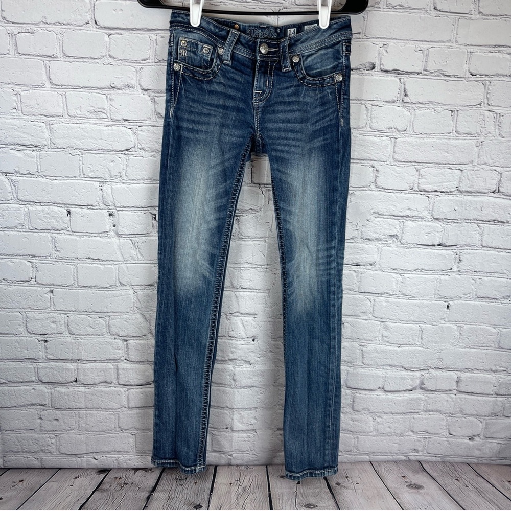 Miss Me Jean Women’s 14 (27x30.5) Low Rise Skinny Embellished Cross - Picture 3 of 12